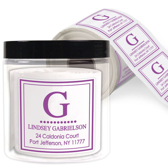 Gabrielson Square Address Labels in a Jar